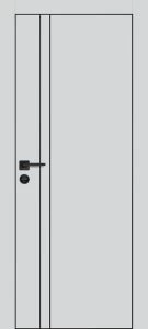 Межкомнатная дверь PX-20  черная кромка с 4-х ст. Сапфир матовый