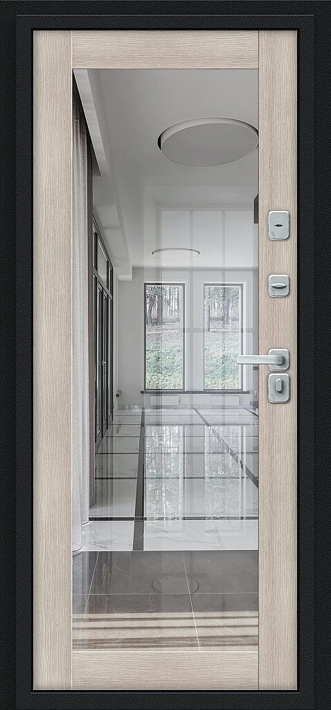 Фото Входная дверь Thermo Флэш Декор-2 Букле черное/Cappuccino Veralinga BR5311 внутренняя сторона