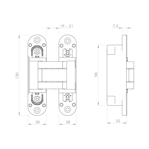 Петля скрытой установки U3D5000.VPG WH белый TECH