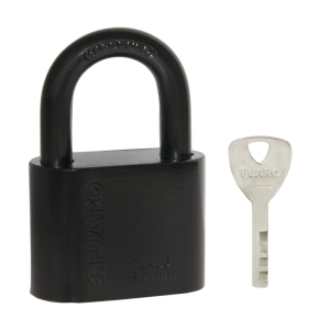 Замок навесной PL-WEATHER-1550 Black 4 fin key ( PL-15-50) диск. /блистер