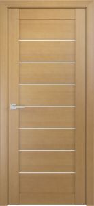 Межкомнатная дверь ЛУ-7 орех (стекло сатинат)