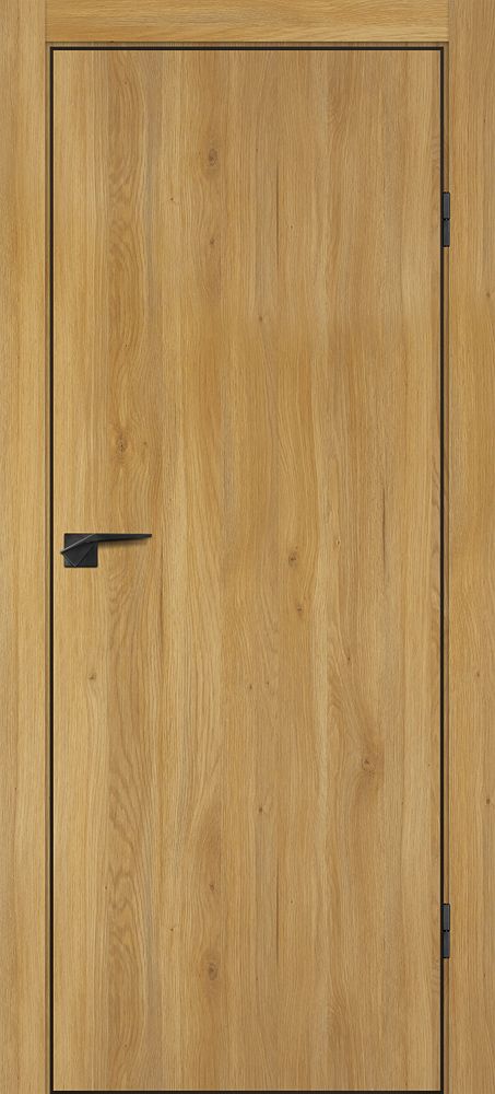 Фото Межкомнатная дверь P-1, кромка ABS черная c 4-х ст. Дуб золотистый