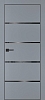 Межкомнатная дверь PX-17 черная кромка с 4-х ст. Серый матовый